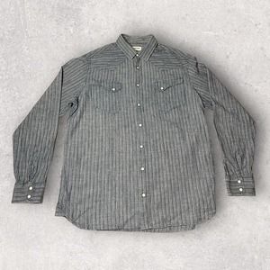Taylor Stitch The Western Shirt in Striped Hemp Chambray - XXL 46